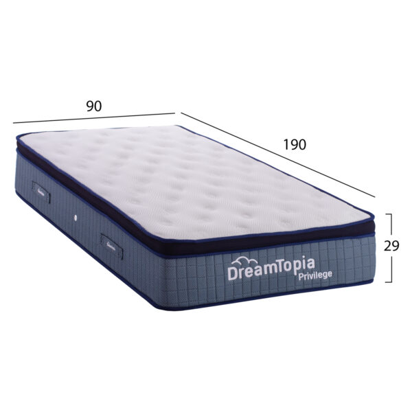 ΣΤΡΩΜΑ DREAMTOPIA, σειρά PRIVILEGE HM660.90 POCKET SPRING ΜΕ ΑΝΩΣΤΡΩΜΑ 90X190x29Υεκ. - Image 2