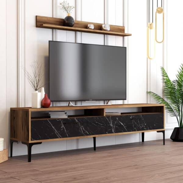 ΣΥΝΘΕΣΗ ΣΑΛΟΝΙΟΥ ΜΕΛΑΜΙΝΗΣ 2ΤΜΧ ΚΑΡΥΔΙ-BLACK MARBLE HM11855.01 - Image 5