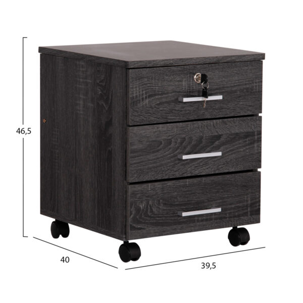 ΣΥΡΤΑΡΙΕΡΑ ΓΡΑΦΕΙΟΥ HAYDEN HM2282.01 ΣΕ ΑΝΘΡΑΚΙ ΧΡΩΜΑ 39.5x40x46.5Υεκ - Image 2