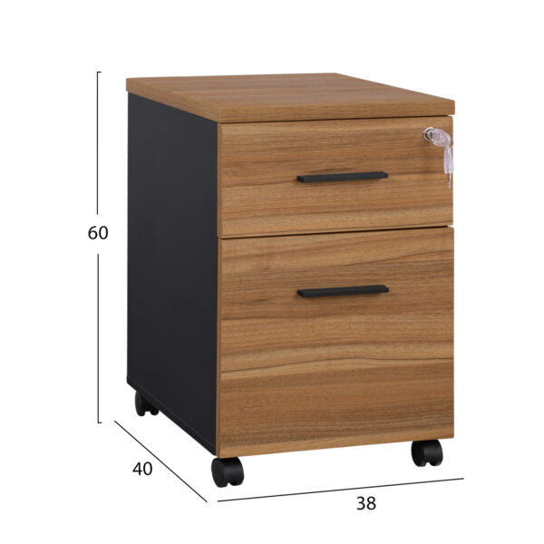 ΣΥΡΤΑΡΙΕΡΑ ΓΡΑΦΕΙΟΥ ΜΕ 2 ΣΥΡΤΑΡΙΑ SUPREME 38Χ40Χ60 HM2356 - Image 2
