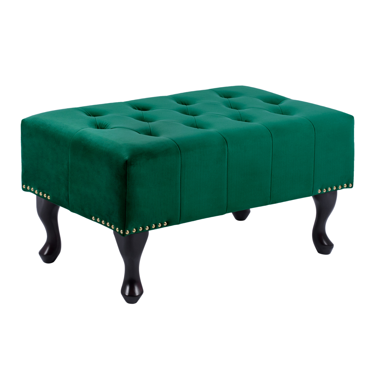 HM226.03 ΤΑΜΠΟΥΡΕ T.CHESTERFIELD EMMA HM226.03 ΚΥΠΑΡΙΣΣΙ ΒΕΛΟΥΔΟ-ΜΑΥΡΑ ΠΟΔΙΑ 80x45x40Υεκ - Image 1