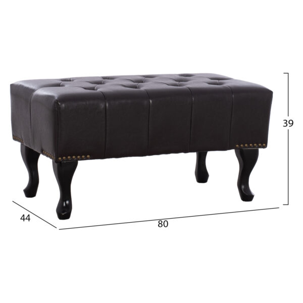 ΤΑΜΠΟΥΡΕ ΥΠΟΠΟΔΙΟ T.CHESTERFIELD EMMA HM226.01 PU 80x44x39Y εκ.ΣΚ.ΚΑΦΕ - Image 2