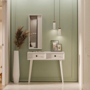 Τουαλέτα με καθρέφτη, Luna 6020 , ΄Λευκό, 90x35x82εκ., All4home