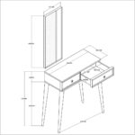 Τουαλέτα με καθρέφτη, Luna 6024 , Φυσικό Ξύλο, 90x35x82εκ., All4home - Image 6