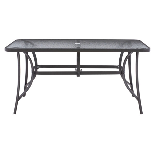 ΤΡΑΠΕΖΙ BRUNO 150X90Χ75Υεκ. ΜΕΤΑΛΛΙΚΟ ΟΡΘΟΓΩΝΙΟ ΓΚΡΙ ΜΕ ΤΡΥΠΑ ΟΜΠΡΕΛΑΣ Φ38  HM5145.11 - Image 3