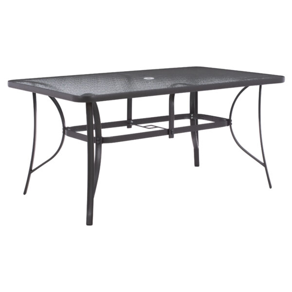 ΤΡΑΠΕΖΙ BRUNO 150X90Χ75Υεκ. ΜΕΤΑΛΛΙΚΟ ΟΡΘΟΓΩΝΙΟ ΓΚΡΙ ΜΕ ΤΡΥΠΑ ΟΜΠΡΕΛΑΣ Φ38  HM5145.11 - Image 4