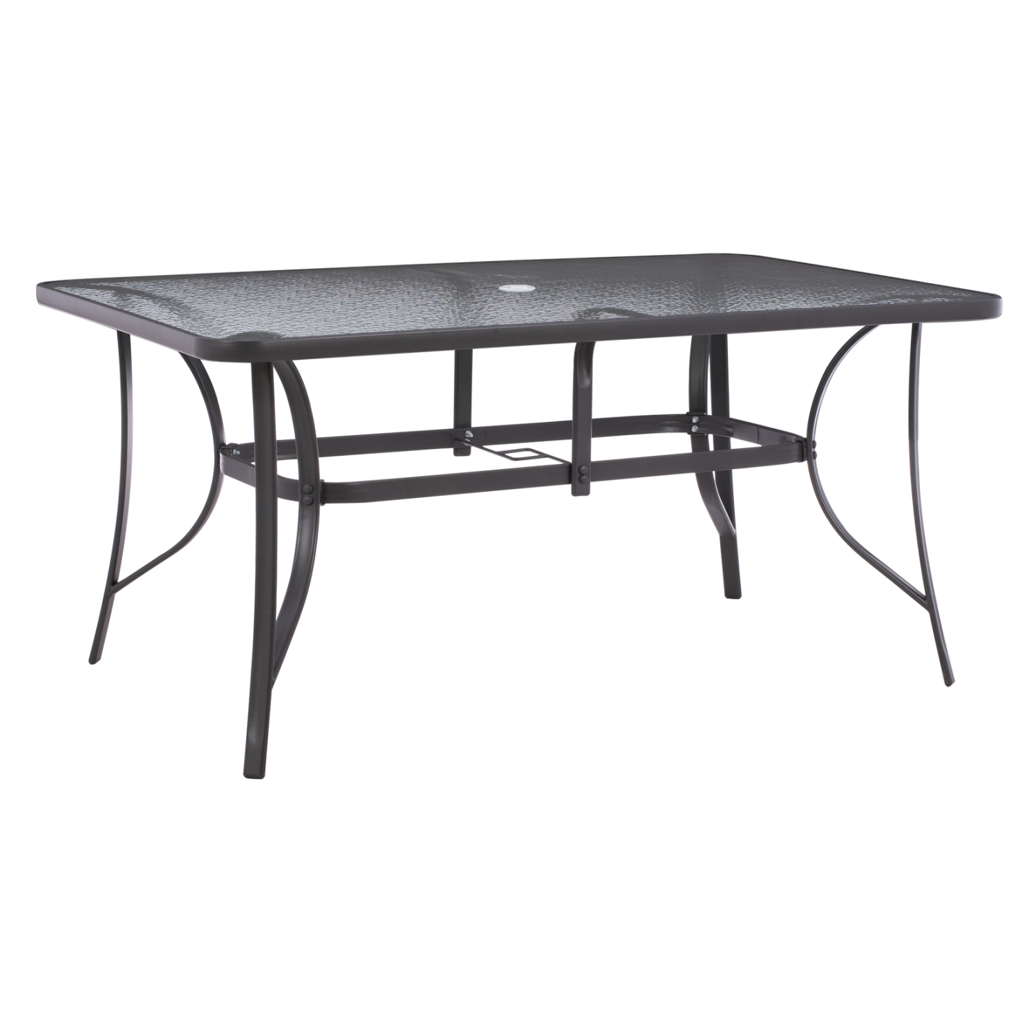 HM5145.11 ΤΡΑΠΕΖΙ BRUNO 150X90Χ75Υεκ. ΜΕΤΑΛΛΙΚΟ ΟΡΘΟΓΩΝΙΟ ΓΚΡΙ ΜΕ ΤΡΥΠΑ ΟΜΠΡΕΛΑΣ Φ38 HM5145.11 - Image 1