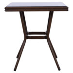 ΤΡΑΠΕΖΙ ΑΛΟΥΜΙΝΙΟΥ HARLOW 70X70X76Υ ΜΕ ΟΨΗ BAMBOO HM5568.03 ΚΑΦΕ ΜΕ ΓΥΑΛΙ - Image 3