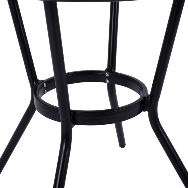 ΤΡΑΠΕΖΙ ΑΛΟΥΜΙΝΙΟΥ MOSES Φ70 BAMBOO LOOK HM5532.02 ΜΑΥΡΟ ΜΕ ΓΥΑΛΙ Φ70X76 εκ - Image 5