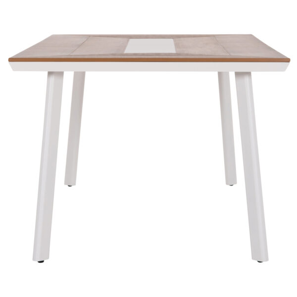 ΤΡΑΠΕΖΙ ΑΛΟΥΜΙΝΙΟΥ TABER HM5131.11 ΛΕΥΚΟ ΜΕ POLYWOOD TOP 200x100x75Υεκ - Image 4