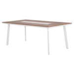 ΤΡΑΠΕΖΙ ΑΛΟΥΜΙΝΙΟΥ TABER HM5131.11 ΛΕΥΚΟ ΜΕ POLYWOOD TOP 200x100x75Υεκ - Image 5