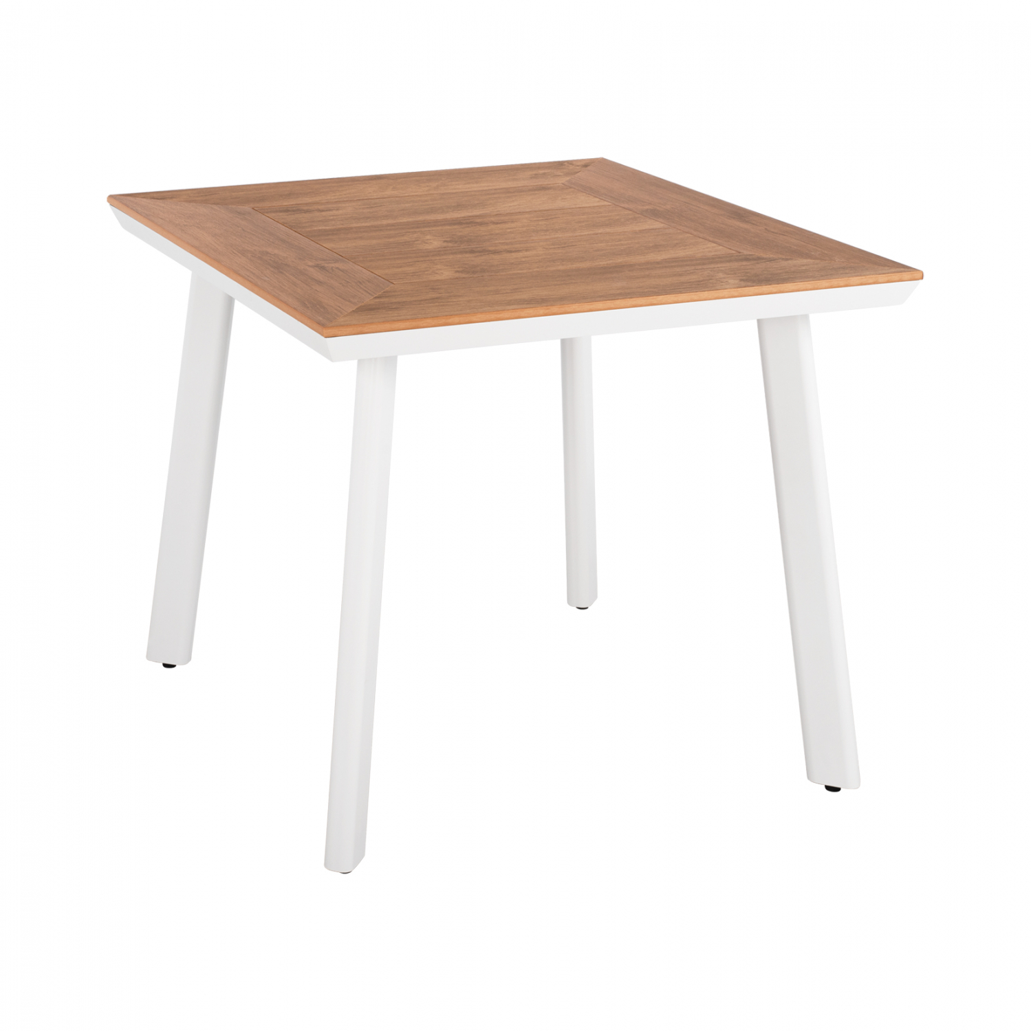 HM5563.01 ΤΡΑΠΕΖΙ ΑΛΟΥΜΙΝΙΟΥ ΤΕΤΡΑΓΩΝΟ TABER HM5563.01 ΛΕΥΚΟ ΜΕ ΕΠΙΦΑΝΕΙΑ POLYWOOD 80x80x73Υεκ. - Image 1