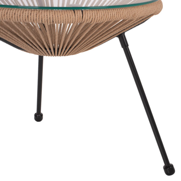 ΤΡΑΠΕΖΙ ΒΟΗΘΗΤΙΚΟ ALLEGRA ΜΑΥΡΟ ΜΕΤΑΛΛΟ  ME TWISTED WICKER ΦΥΣΙΚΟ HM5873.01 Φ47Χ45Υεκ. - Image 5