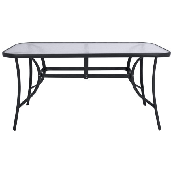 ΤΡΑΠΕΖΙ BRUNO 150X90Χ72Υεκ. ΓΚΡΙ ΜΕΤΑΛΛΙΚΟ ΜΕ ΓΥΑΛΙΝΗ ΕΠΙΦΑΝΕΙΑ HM5145.01 - Image 3
