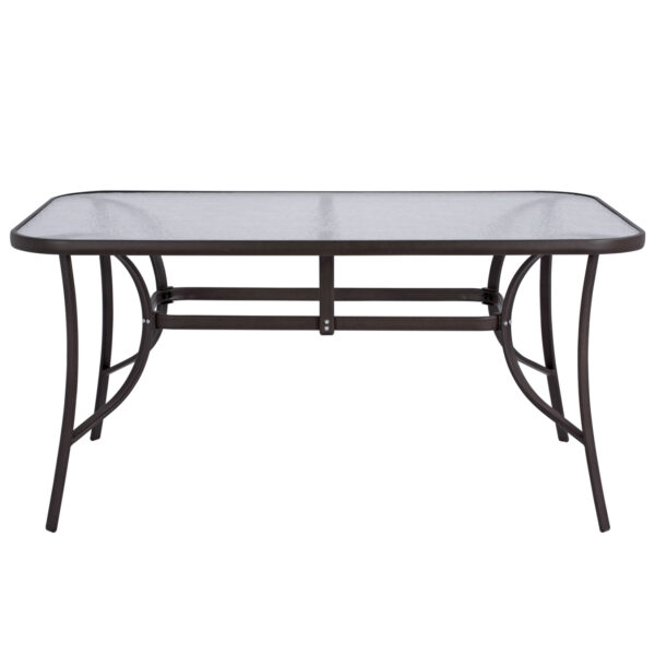 ΤΡΑΠΕΖΙ BRUNO 150X90Χ72Υεκ. ΚΑΦΕ ΜΕΤΑΛΛΙΚΟ ΜΕ ΓΥΑΛΙΝΗ ΕΠΙΦΑΝΕΙΑ HM5145.02 - Image 3