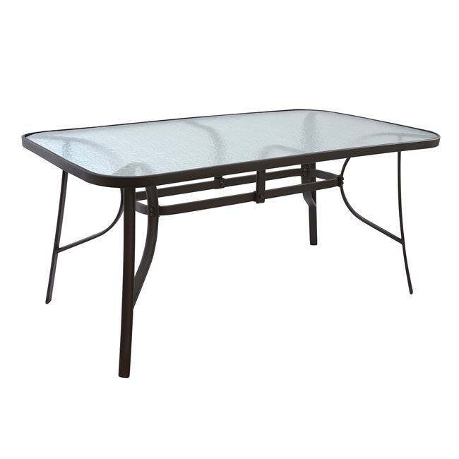 HM5074.02 ΤΡΑΠΕΖΙ BRUNO 160Χ90Χ72Υεκ. ΜΕΤΑΛΛΙΚΟ ΚΑΦΕ ΜΕ ΓΥΑΛΙΝΗ ΕΠΙΦΑΝΕΙΑ HM5074.02 - Image 1