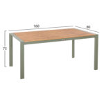 ΤΡΑΠΕΖΙ ΕΞΩΤ.ΧΩΡΟΥ GOYA HM6059.07 ΑΛΟΥΜΙΝΙΟ ΣE OLIVE GREEN & POLYWOOD 160X80Χ75Υεκ. - Image 2