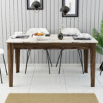 ΤΡΑΠΕΖΙ STANDARD HM9507.03 ΜΕΛΑΜΙΝΗ ΚΑΡΥΔΙ-ΛΕΥΚΟ ΜΑΡΜΑΡΟ ΜΕ ΑΠΟΘ.ΧΩΡΟ 145x88x75Yεκ. - Image 4