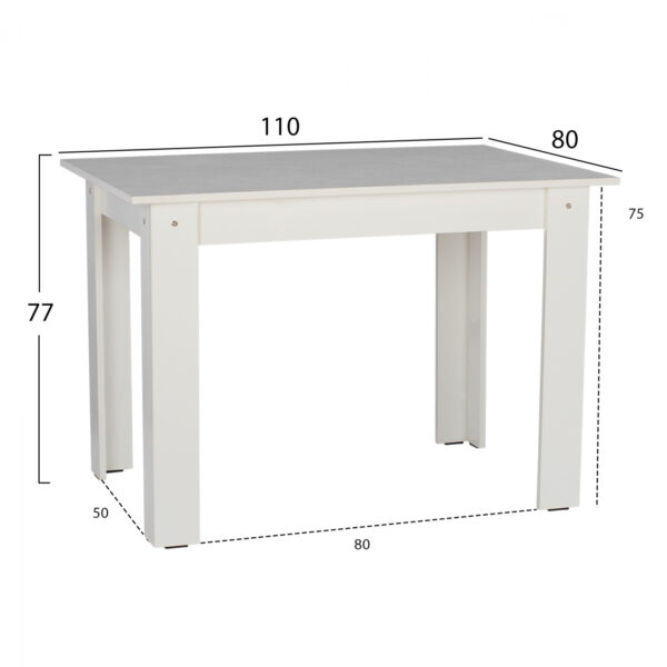 ΤΡΑΠΕΖΙ ΚΟΥΖΙΝΑΣ 110x80x77Υεκ. ΛΕΥΚΟ HM2428.03 - Image 2