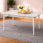 Τραπέζι Με Μηχανισμό Επιμήκυνσης , Exve ,White Marble 170/110/73 εκ., All4home