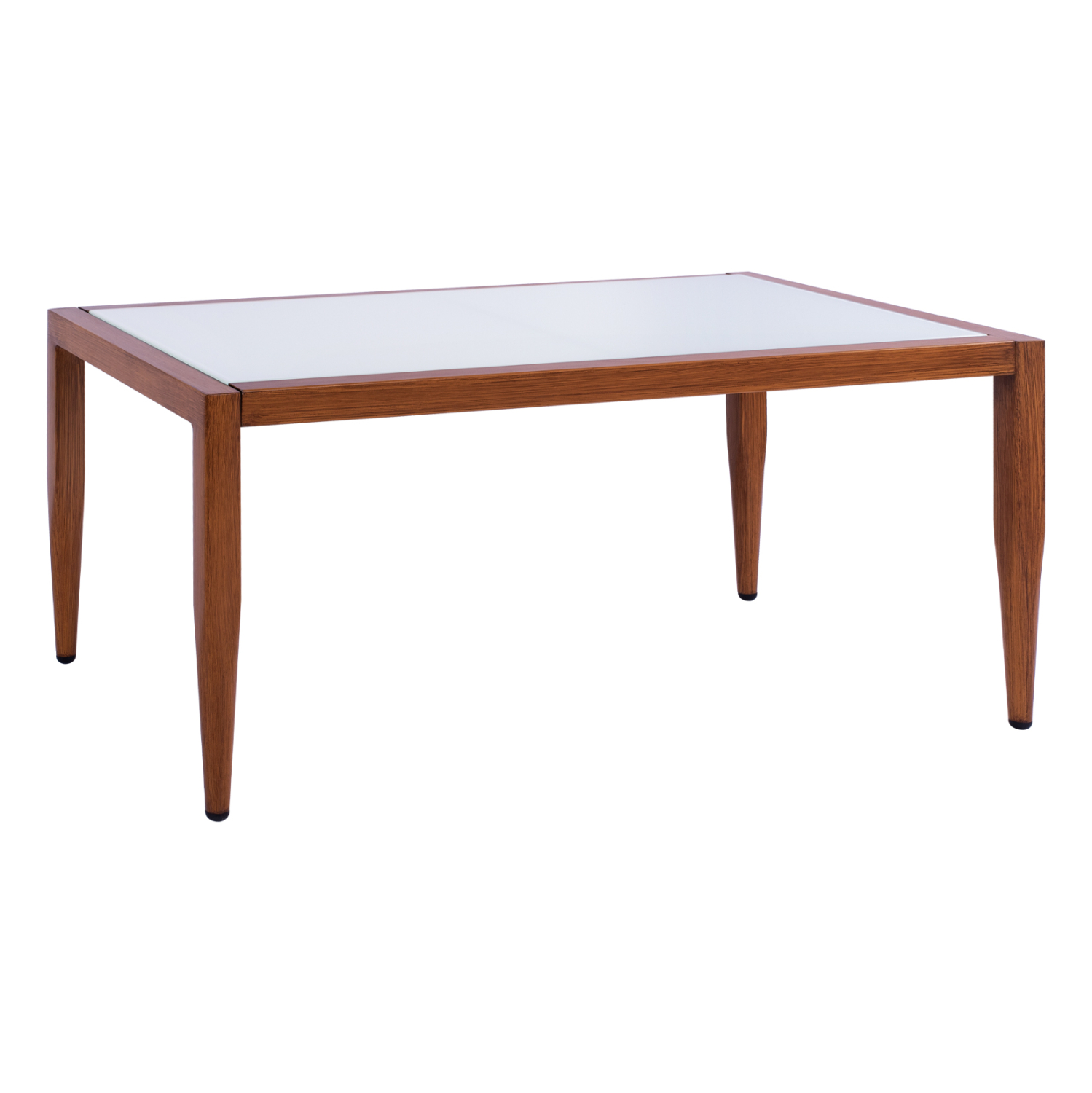 HM5551.01 ΤΡΑΠΕΖΙ MEIR ΣΑΛΟΝΙΟΥ ΑΛΟΥΜΙΝΙΟΥ BAMBOO LOOK ΜΕ ΓΥΑΛΙ 100Χ58Χ46 HM5551.01 - Image 1