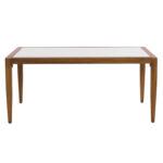 ΤΡΑΠΕΖΙ MEIR ΣΑΛΟΝΙΟΥ ΑΛΟΥΜΙΝΙΟΥ BAMBOO LOOK ΜΕ ΓΥΑΛΙ 100Χ58Χ46 HM5551.01 - Image 3