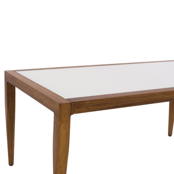 ΤΡΑΠΕΖΙ MEIR ΣΑΛΟΝΙΟΥ ΑΛΟΥΜΙΝΙΟΥ BAMBOO LOOK ΜΕ ΓΥΑΛΙ 100Χ58Χ46 HM5551.01 - Image 4