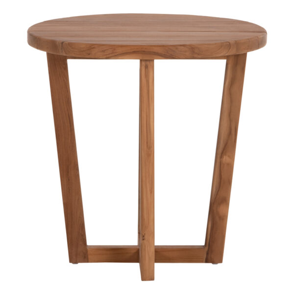 ΤΡΑΠΕΖΙ ΜΕΣΗΣ ΣΤΡΟΓΓΥΛΟ KOLIN HM6650 ΞΥΛΟ TEAK ΦΥΣΙΚΟ Φ65x65Υεκ. - Image 3
