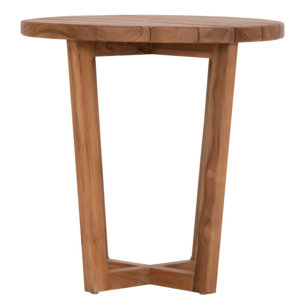 ΤΡΑΠΕΖΙ ΜΕΣΗΣ ΣΤΡΟΓΓΥΛΟ KOLIN HM6650 ΞΥΛΟ TEAK ΦΥΣΙΚΟ Φ65x65Υεκ. - Image 4