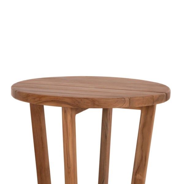 ΤΡΑΠΕΖΙ ΜΕΣΗΣ ΣΤΡΟΓΓΥΛΟ KOLIN HM6650 ΞΥΛΟ TEAK ΦΥΣΙΚΟ Φ65x65Υεκ. - Image 5