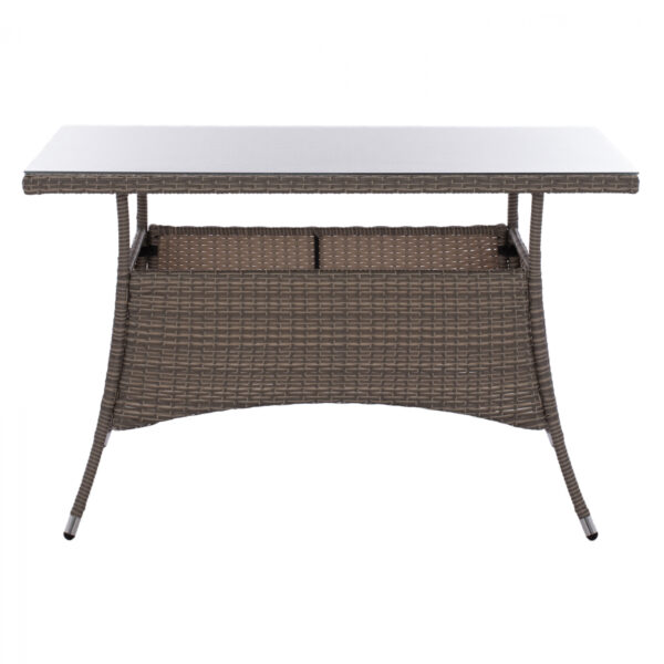 ΤΡΑΠΕΖΙ ΜΕΤΑΛΛΙΚΟ MILITARY RATTAN ΓΚΡΙ HM5141.31 120x70x75Υ εκ. - Image 3