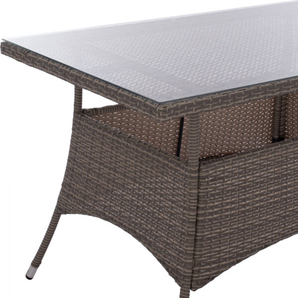ΤΡΑΠΕΖΙ ΜΕΤΑΛΛΙΚΟ MILITARY RATTAN ΓΚΡΙ HM5141.31 120x70x75Υ εκ. - Image 4