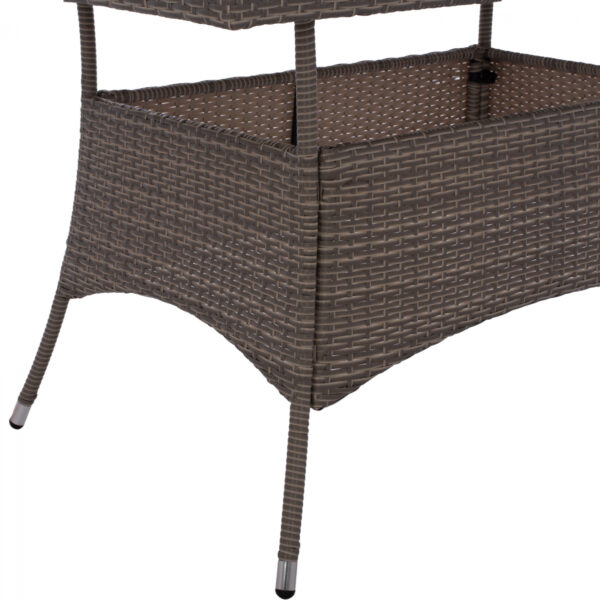 ΤΡΑΠΕΖΙ ΜΕΤΑΛΛΙΚΟ MILITARY RATTAN ΓΚΡΙ HM5141.31 120x70x75Υ εκ. - Image 5