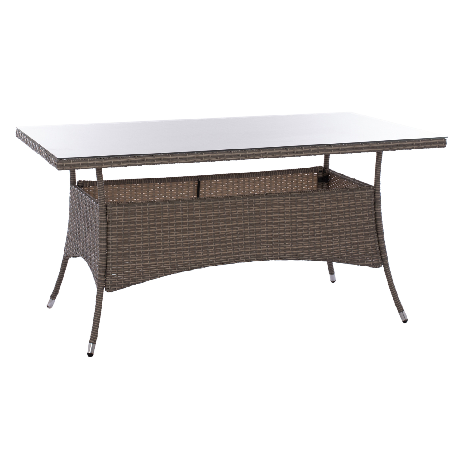 HM5507.01 ΤΡΑΠΕΖΙ ΜΕΤΑΛΛΙΚΟ MINSK RATTAN ΓΚΡΙ HM5507.01 150x90x75Υ εκ. - Image 1