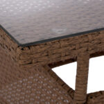 ΤΡΑΠΕΖΙ ΜΕΤΑΛΛΙΚΟ MILITARY RATTAN ΜΠΕΖ ΚΑΦΕ HM5141.32 120x70x75Υ εκ. - Image 6