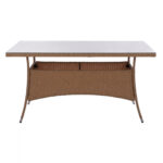 ΤΡΑΠΕΖΙ ΜΕΤΑΛΛΙΚΟ MINSK RATTAN ΜΠΕΖ ΚΑΦΕ HM5507.02 150x90x75 εκ. - Image 3
