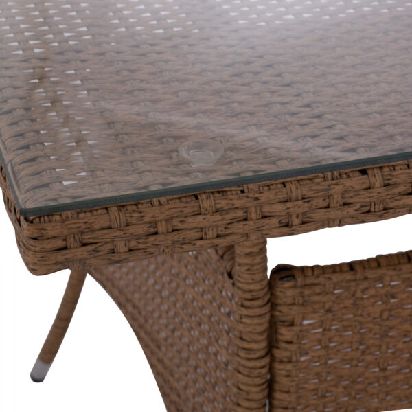 ΤΡΑΠΕΖΙ ΜΕΤΑΛΛΙΚΟ MINSK RATTAN ΜΠΕΖ ΚΑΦΕ HM5507.02 150x90x75 εκ. - Image 6