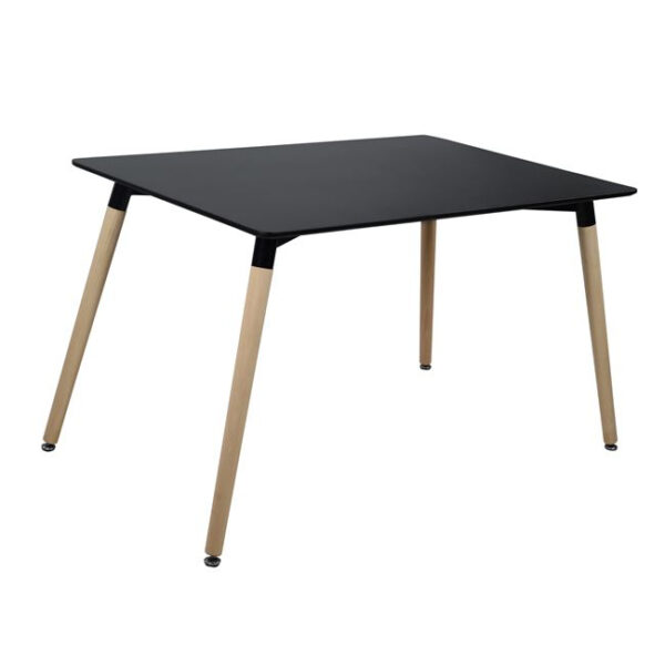 ΤΡΑΠΕΖΙ HM8697.02 MINIMAL, μαύρο MDF, ξύλινα πόδια οξιά, 160Χ90X74Υεκ. - Image 3