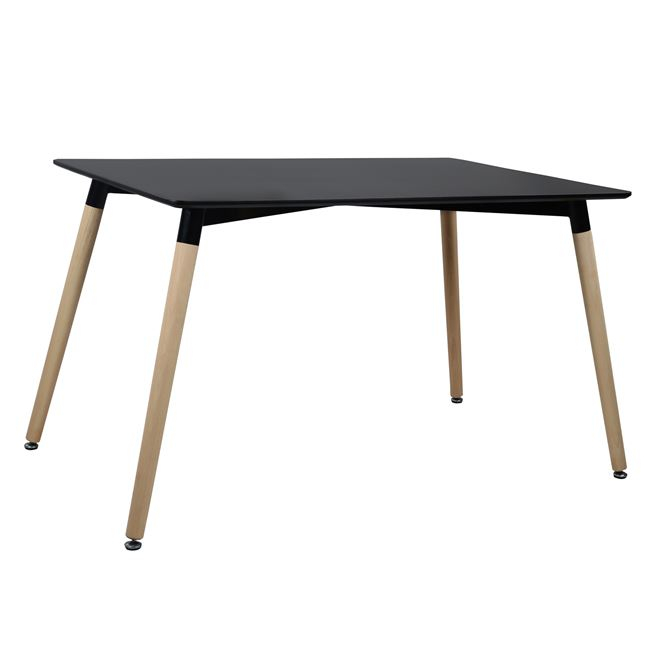 HM8697.02 ΤΡΑΠΕΖΙ HM8697.02 MINIMAL, μαύρο MDF, ξύλινα πόδια οξιά, 160Χ90X74Υεκ. - Image 1