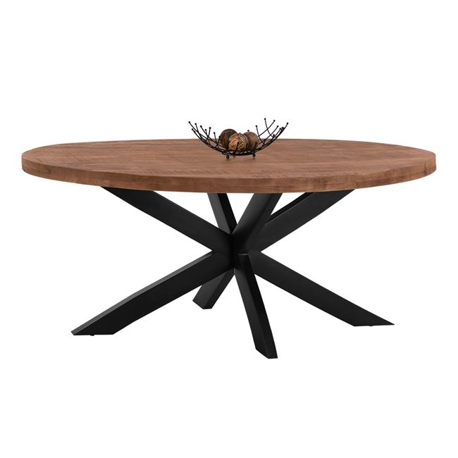 HM8483 ΤΡΑΠΕΖΙ OVAL 6εκ.ΠΑΧΟΣ ΑΠΟ ΜΑΣΙΦ ΞΥΛΟ MANGO 210Χ100Χ78Υεκ. HM8483 - Image 1