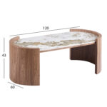 ΤΡΑΠΕΖΙ  ΣΑΛΟΝΙΟΥ MARBLEX HM18445 ΚΕΡΑΜΙΚΟ TOP PANDORA--MDF ΠΟΔΙΑ 120x60x43Υεκ - Image 3