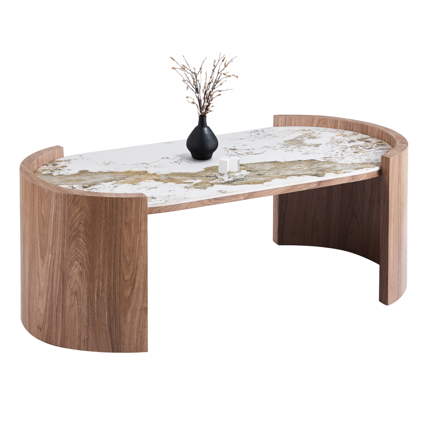 HM18445 ΤΡΑΠΕΖΙ ΣΑΛΟΝΙΟΥ MARBLEX HM18445 ΚΕΡΑΜΙΚΟ TOP PANDORA--MDF ΠΟΔΙΑ 120x60x43Υεκ - Image 1