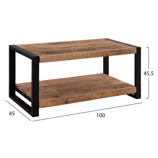 ΤΡΑΠΕΖΙ ΣΑΛΟΝΙΟΥ GATLIN HM8486.11 ΑΠΟ ΜΑΣΙΦ ΞΥΛΟ MANGO 100x45x45,5Υ εκ. - Image 2
