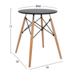 ΤΡΑΠΕΖΙ MINIMAL ΣΤΡΟΓΓΥΛΟ HM0060.02 ΜΑΥΡΟ ΧΡΩΜΑ MDF-ΠΟΔΙΑ ΟΞΙΑΣ ΦΥΣΙΚΟ Φ60Χ72Υεκ. - Image 2