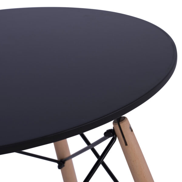 ΤΡΑΠΕΖΙ MINIMAL ΣΤΡΟΓΓΥΛΟ HM0060.02 ΜΑΥΡΟ ΧΡΩΜΑ MDF-ΠΟΔΙΑ ΟΞΙΑΣ ΦΥΣΙΚΟ Φ60Χ72Υεκ. - Image 6