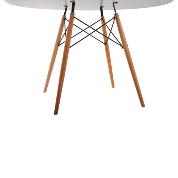 ΤΡΑΠΕΖΙ MINIMAL ΣΤΡΟΓΓΥΛΟ HM8454.01 MDF ΣΕ ΛΕΥΚΟ-ΠΟΔΙΑ ΟΞΙΑΣ ΣΕ ΦΥΣΙΚΟ Φ120Χ75Υεκ. - Image 6