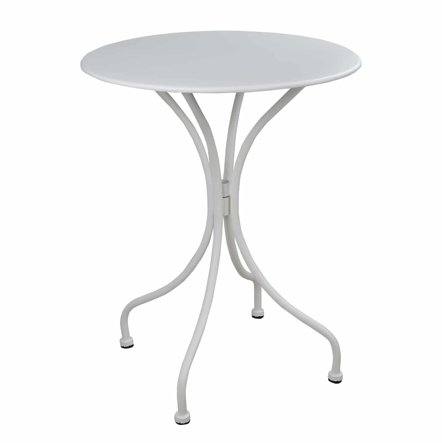 HM5104.12 ΤΡΑΠΕΖΙ ΣΤΡΟΓΓΥΛΟ ΜΕΤΑΛΛΙΚΟ ALPINE ΛΕΥΚΟ HM5104.12 Φ60x72Υεκ. - Image 1