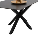 ΤΡΑΠΕΖΙ ΤΡΑΠΕΖΑΡΙΑΣ SYNTEC HM9308.01 SINTERED STONE ΜΑΥΡΟ ΜΕΤΑΛΛΙΚΑ ΠΟΔΙΑ 160x90x75Y εκ. - Image 4