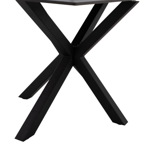 ΤΡΑΠΕΖΙ ΤΡΑΠΕΖΑΡΙΑΣ SYNTEC HM9308.01 SINTERED STONE ΜΑΥΡΟ ΜΕΤΑΛΛΙΚΑ ΠΟΔΙΑ 160x90x75Y εκ. - Image 6