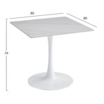 ΤΡΑΠΕΖΙ ΤΡΑΠΕΖΑΡΙΑΣ TETRAN HM18315.01 ΒΑΣΗ ΛΕΥΚΗ--SINTERED STONE SNOW WHITE 80x80x73Υεκ - Image 2